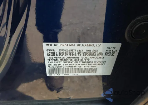 2017 Acura Mdx Advance Package из США, поврежденный, VIN 5FRYD4H8XHB041756